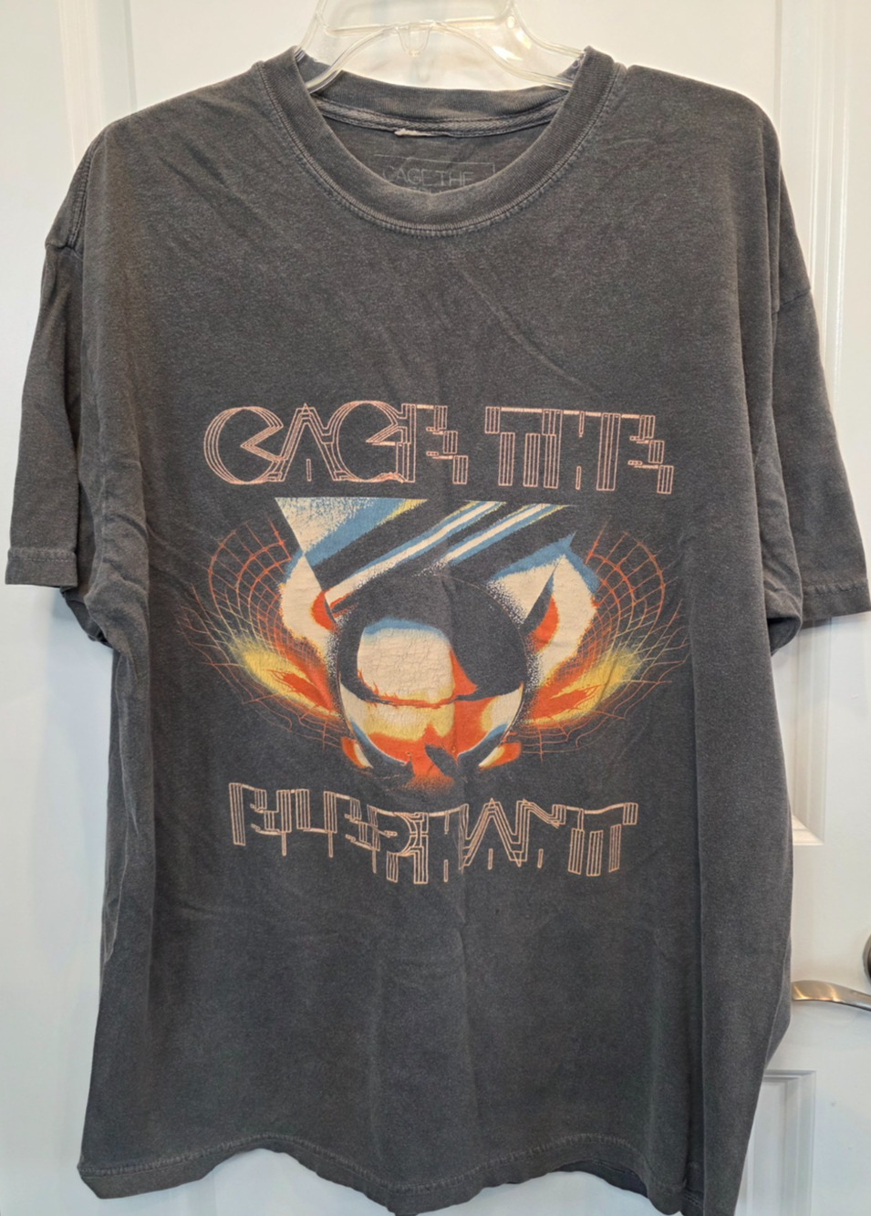 Cage The Elephant Band Concert T-Shirt Men's XL Gray Graphic 2024 Neon Pill Tour